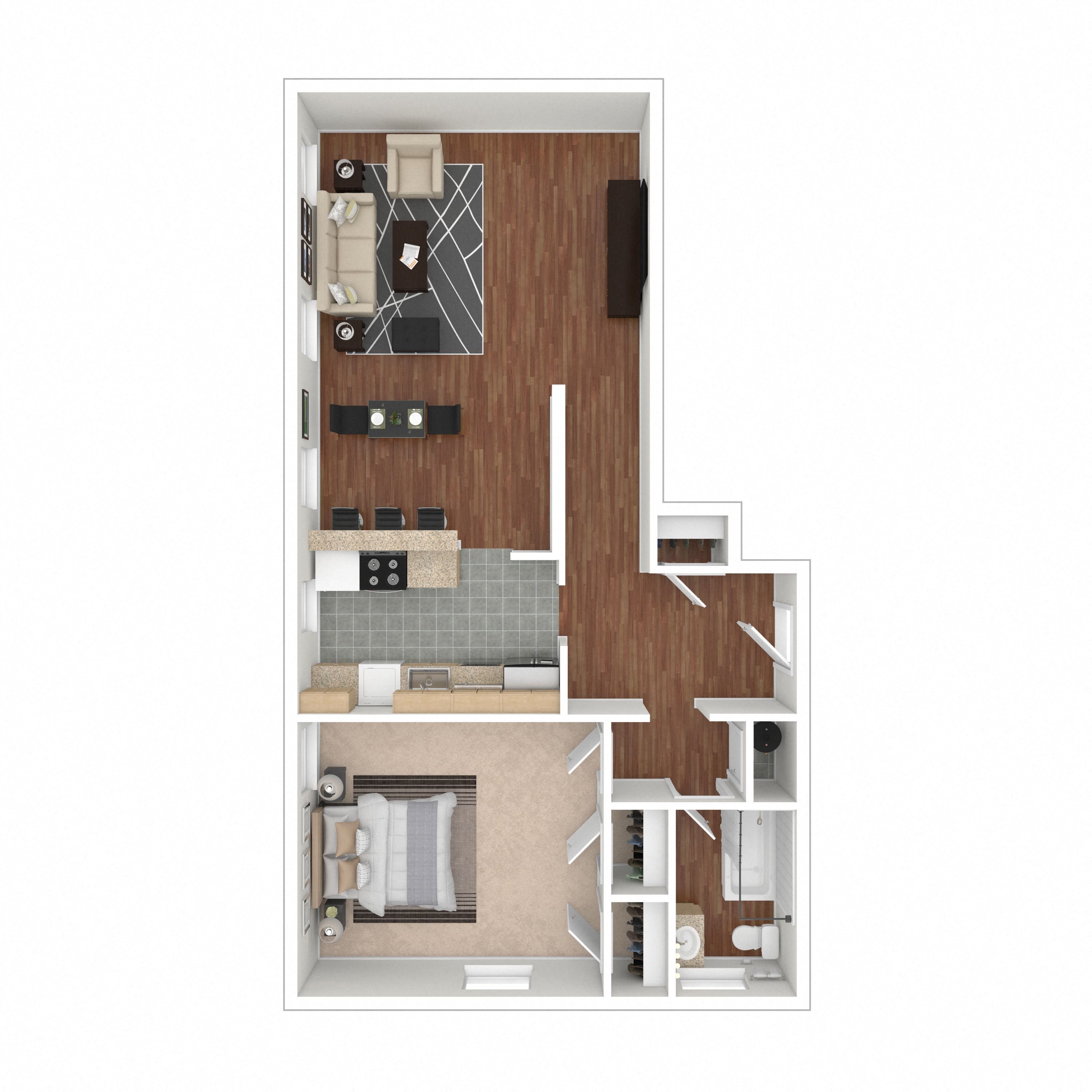 One Bedroom Floorplan KK